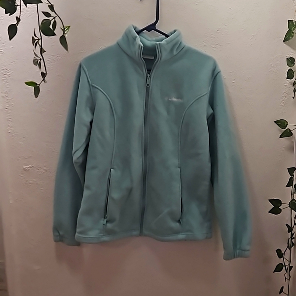 Womens Size Large Columbia fleece zip up teal
